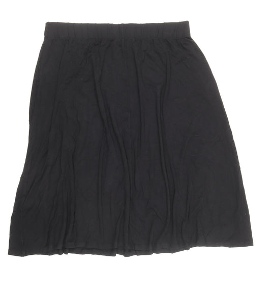 Marks and Spencer Womens Black Viscose Flare Skirt Size 18