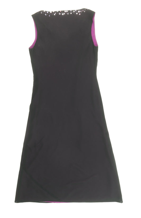 Debenhams Womens Black Polyester A-Line Size 10 V-Neck Pullover - Embellished Neckline