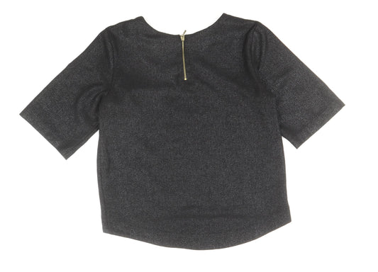 Atmosphere Womens Black Polyester Basic T-Shirt Size 10 Round Neck
