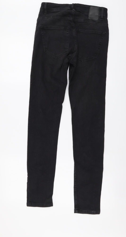 Zara Womens Grey Cotton Skinny Jeans Size S L29 in Regular Button