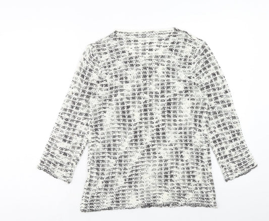 Just Elegance Womens White Round Neck Acrylic Pullover Jumper Size S