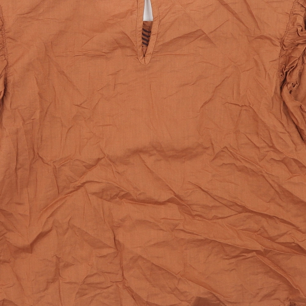 Womens UK Size 6 Marks and Spencer Brown Basic Blouse