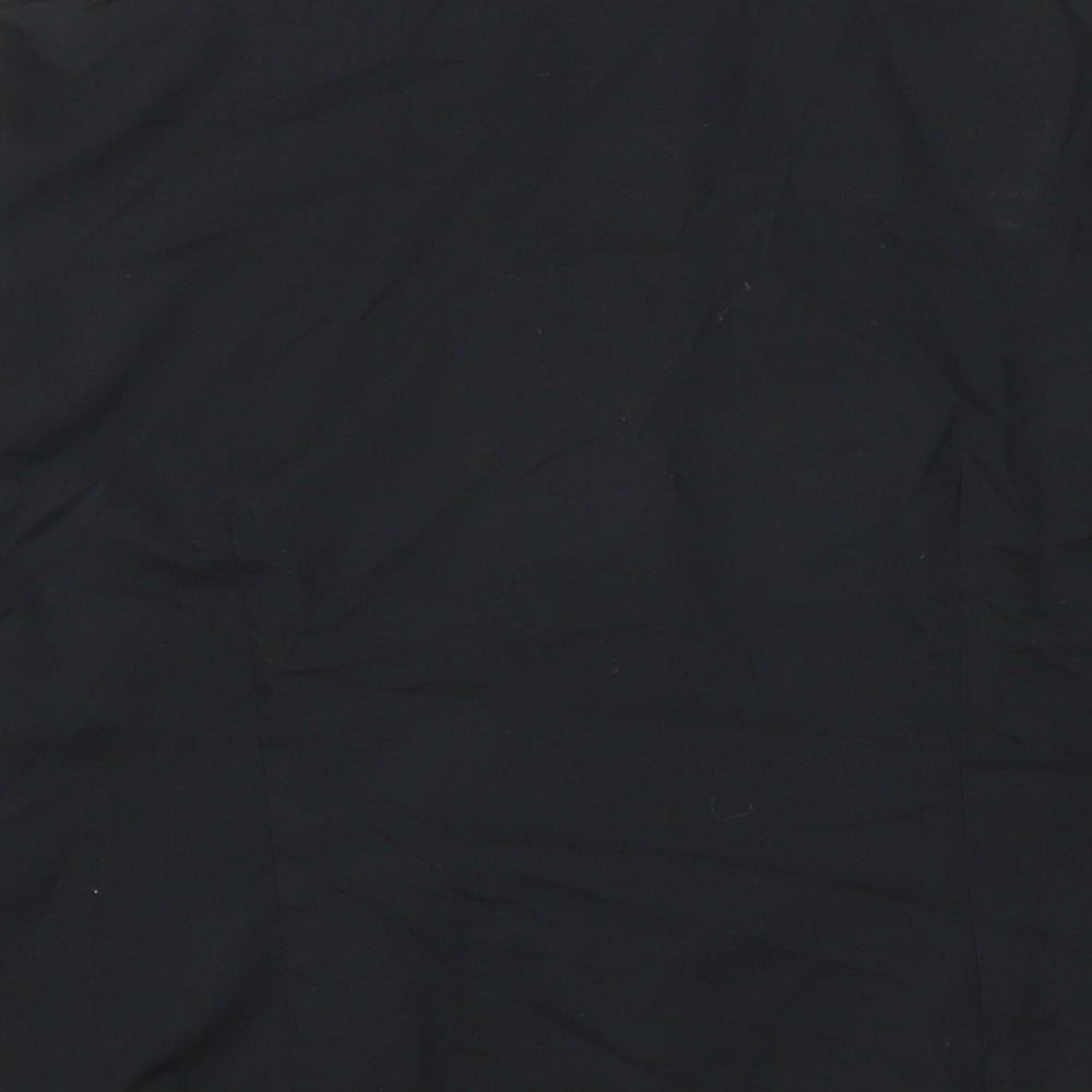 TU Womens Black Cotton Basic Button-Up Size 12 Collared