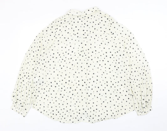 Womens UK Size 14 Marks and Spencer Ivory Basic Button-Up