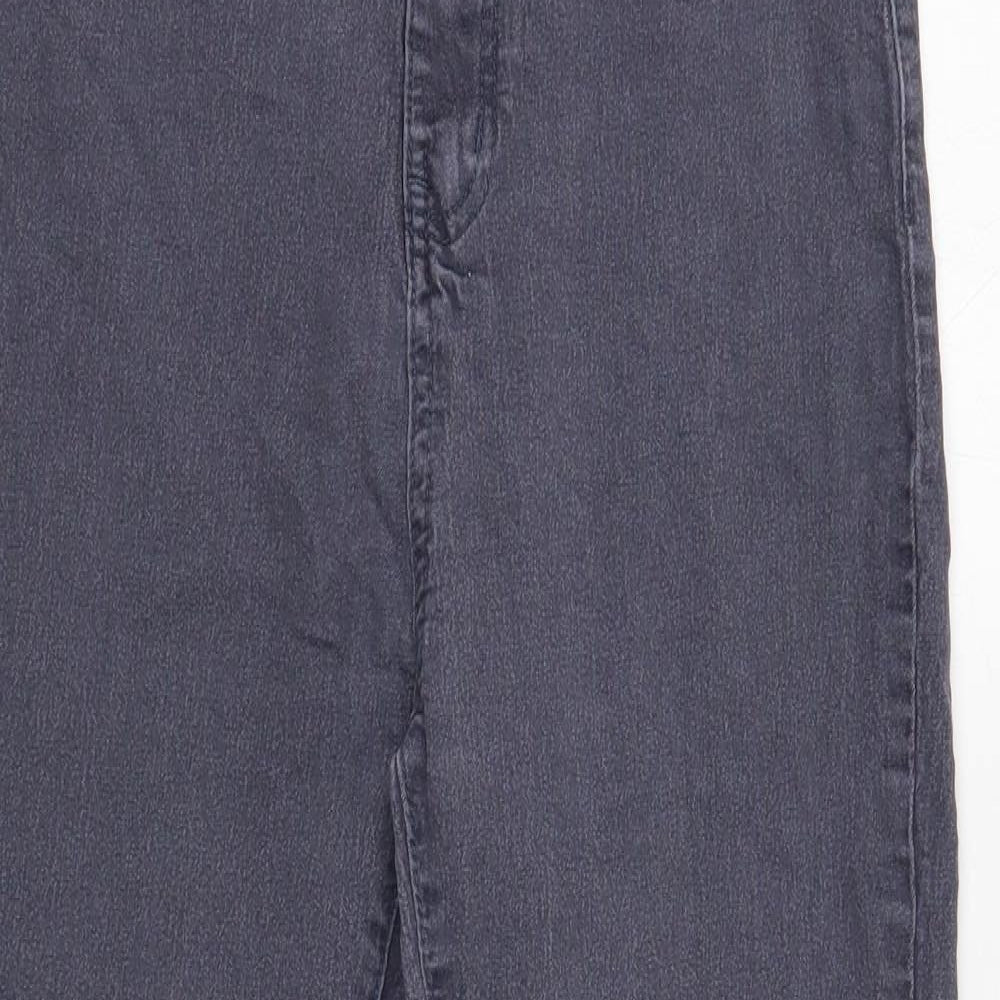 PRETTYLITTLETHING Womens Grey Cotton Jegging Jeans Size 12 Regular Button