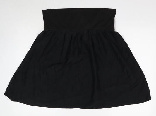Ann Taylor Womens Black Cotton Mini Skirt Size L