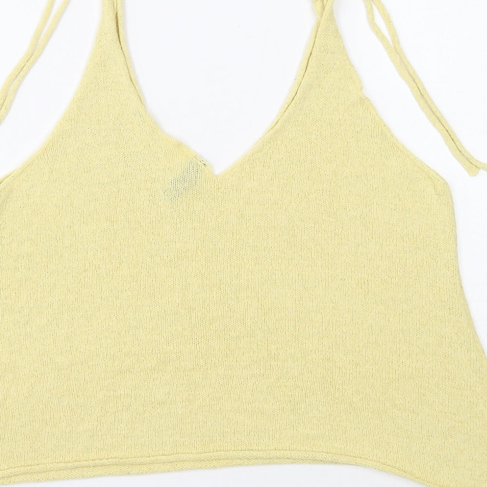 Womens UK Size M Divided Yellow Camisole Tank