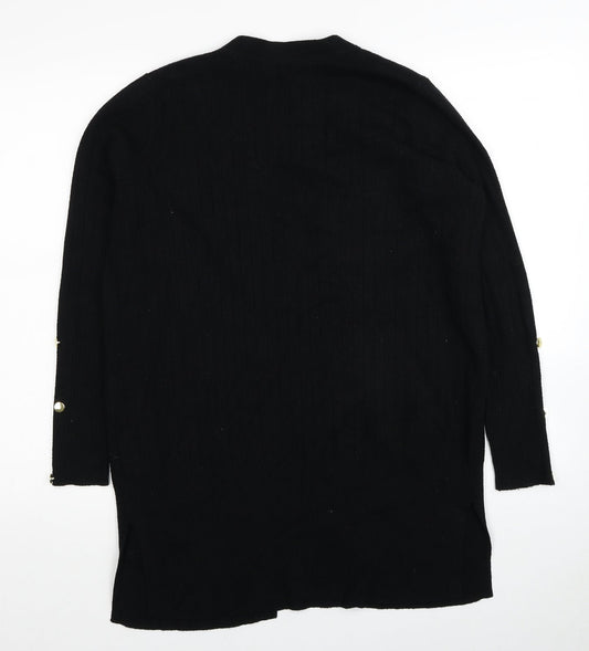 TU Womens Black V-Neck Viscose Cardigan Jumper Size 10