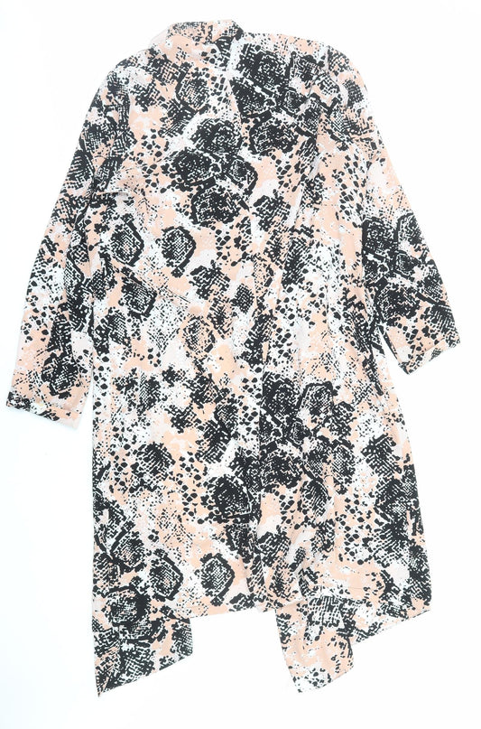 Joanna Hope Womens Pink Animal Print Jacket Size 16