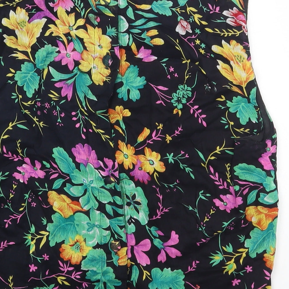 Womens UK Size S Preworn Black Cropped Tank