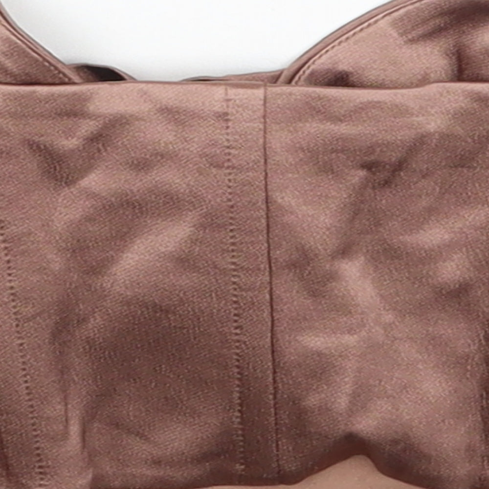 Womens UK Size XS Zara Brown Cropped Tank