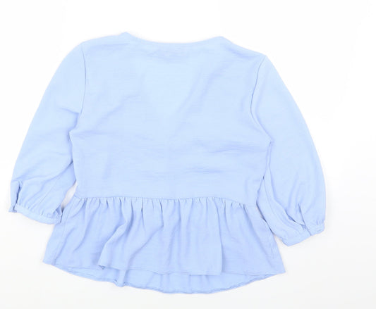 Womens UK Size 6 New Look Blue Basic Blouse