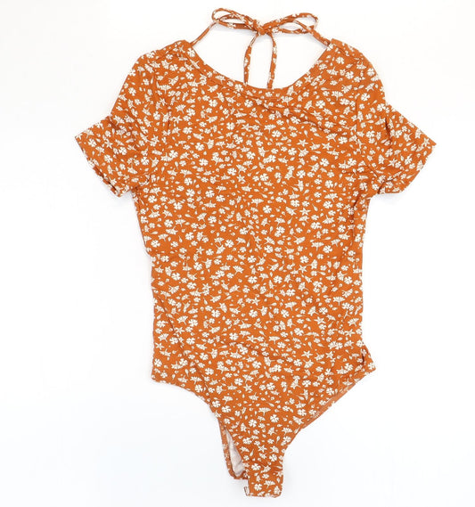 Womens UK Size 8 SheIn One-Piece Orange Bodysuit