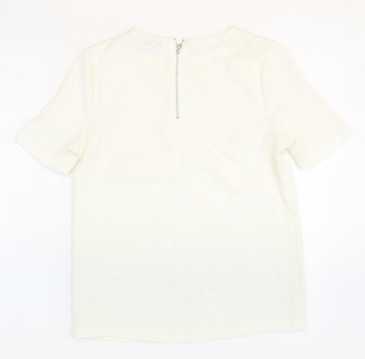 Womens UK Size 8 New Look White Basic T-Shirt