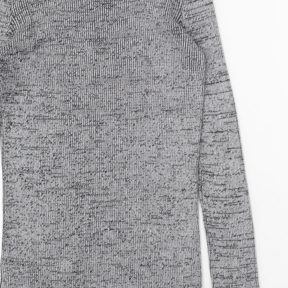 New Look Mens Grey Round Neck Cotton Pullover Jumper Size S