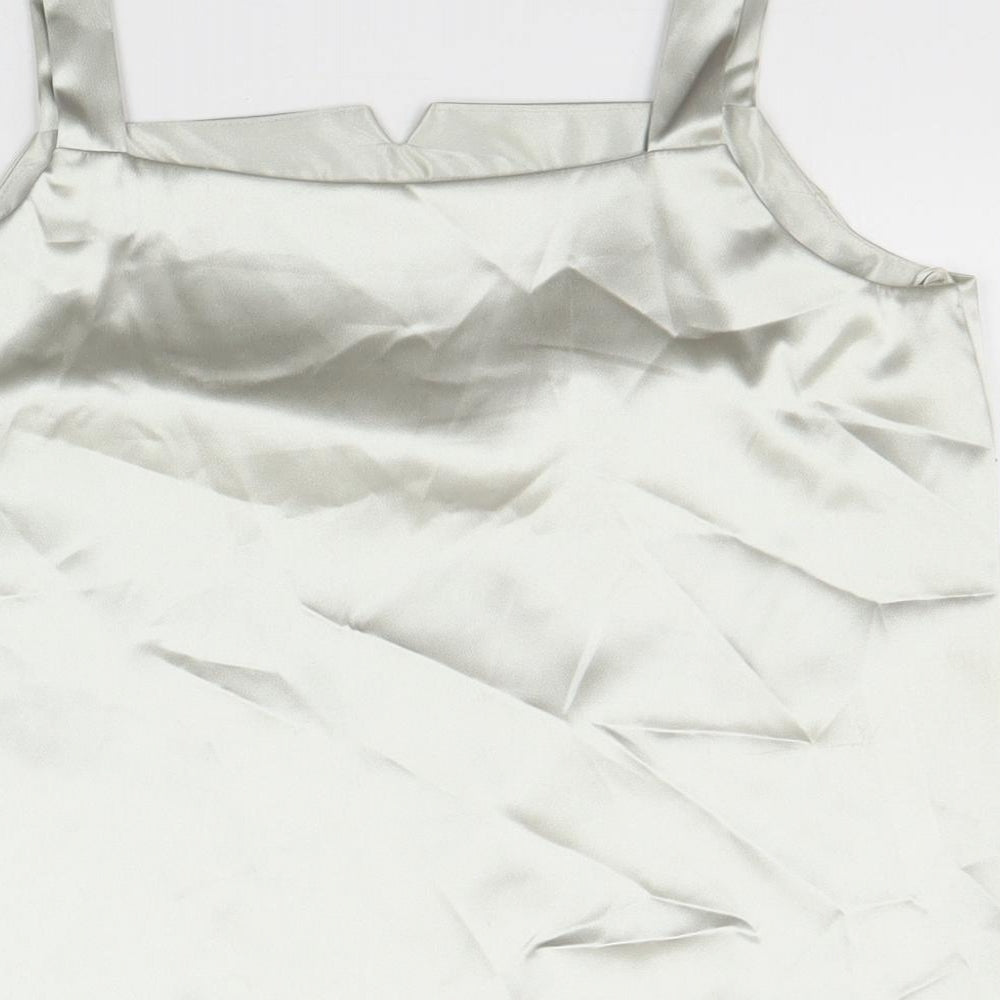 Womens UK Size 14 Roman Originals Silver Basic Tank