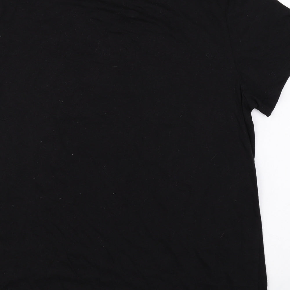 St Patricks Day Womens Black Cotton Basic T-Shirt Size L Round Neck - Pinch At Your Own Risk