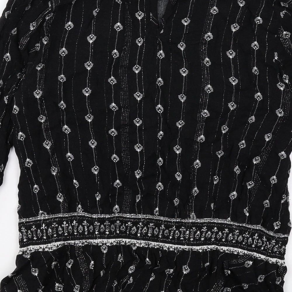 Womens UK Size 8 New Look Black Basic Blouse