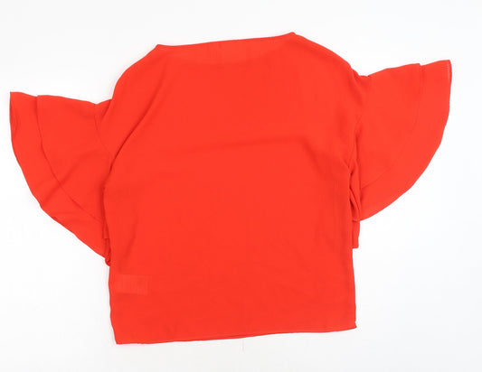Womens UK Size 4 H&M Red Basic Blouse