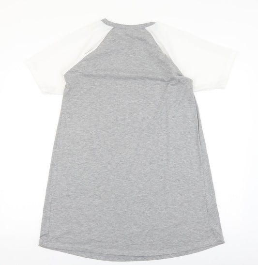 ASOS Womens Grey Viscose T-Shirt Dress Size 10 Round Neck Zip