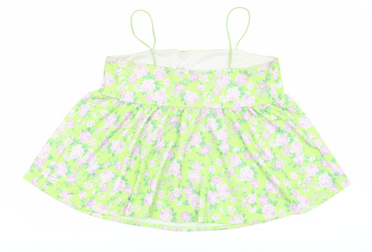 ASOS Womens Green Floral Polyester Camisole Tank Size 18 Square Neck