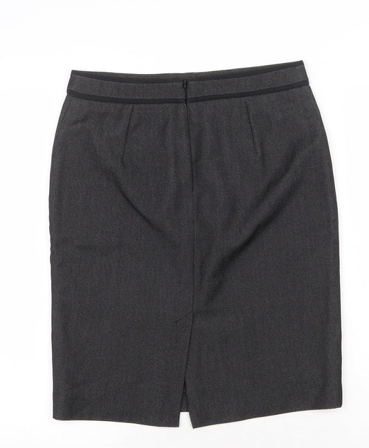 MNG Womens Grey Polyester Straight & Pencil Skirt Size 10 Zip