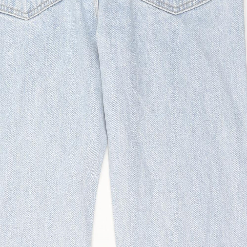 Marks and Spencer Mens Blue Cotton Straight Jeans Size 40 in L33 in Regular Button - Long Leg