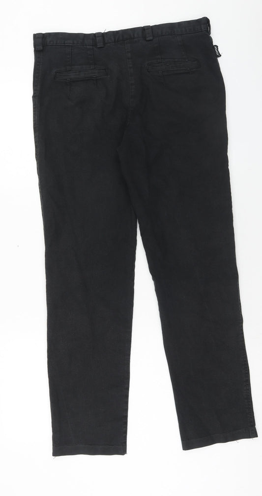 Womens UK Size 14 Moose Regular Fit Dress Pants Black Trousers