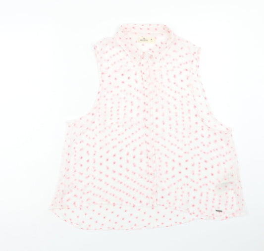 Womens UK Size M Hollister Pink Basic Button-Up