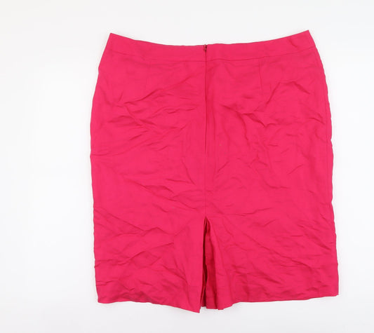 Linea Womens Pink Lyocell Straight & Pencil Skirt Size 16 Zip