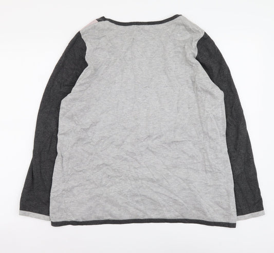 Womens UK Size XL Anna Rose Grey Pullover Jumper
