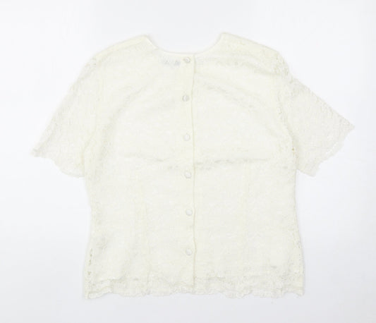 Womens UK Size 14 Debenhams Ivory Basic T-Shirt