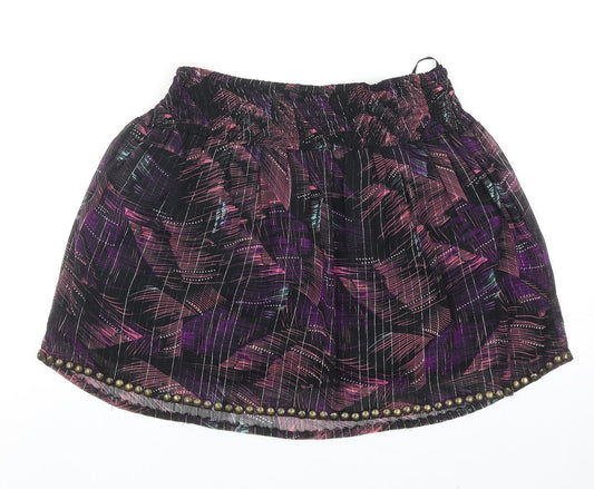 Miss Selfridge Womens Black Geometric Polyester Mini Skirt Size 6