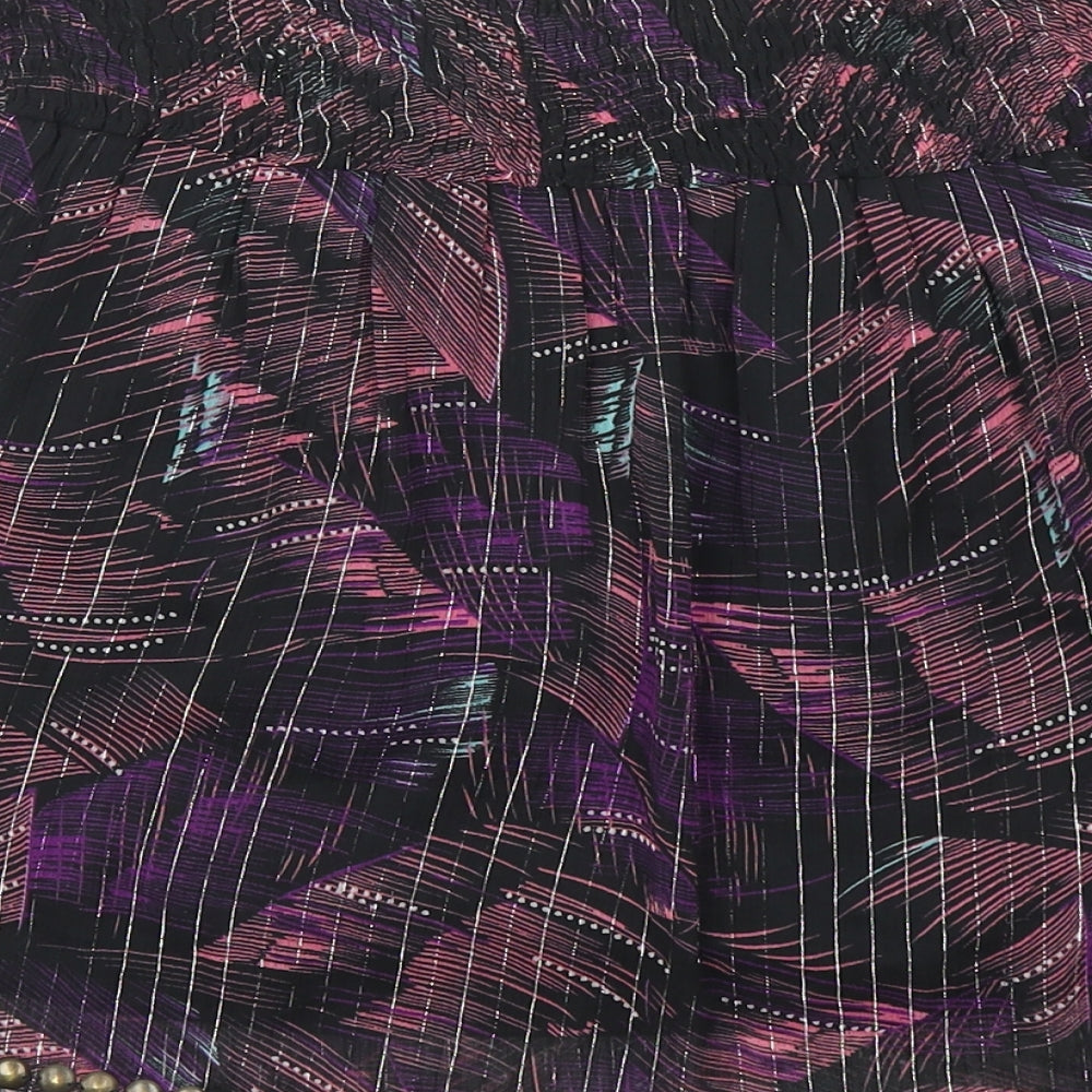 Miss Selfridge Womens Black Geometric Polyester Mini Skirt Size 6