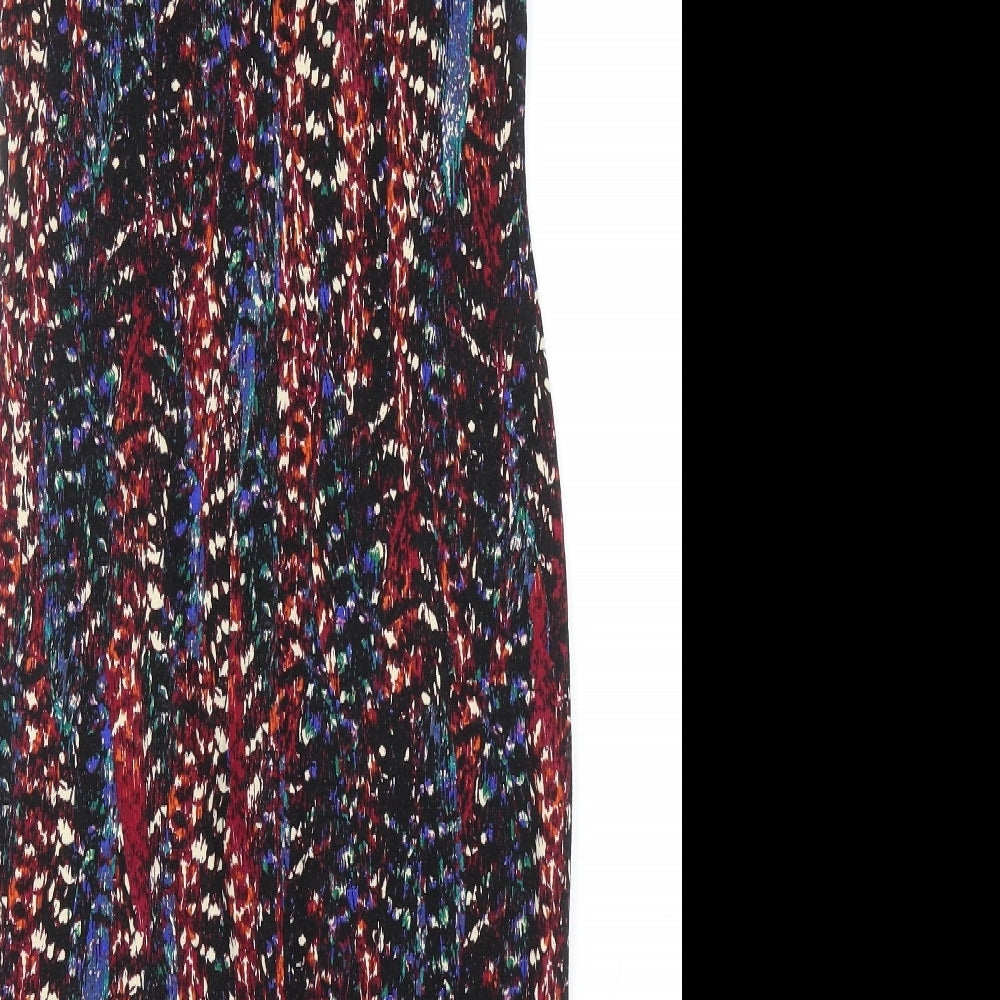 Dorothy Perkins Womens Multicoloured Geometric Viscose Bodycon Size 12 Boat Neck Pullover