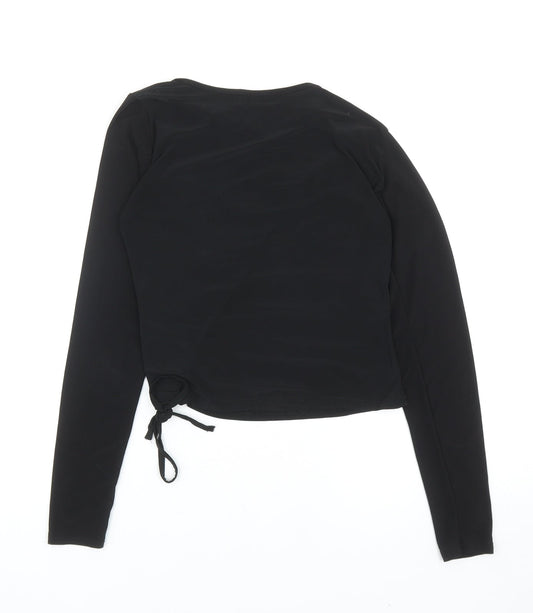 Womens UK Size 6 PRETTYLITTLETHING Black Basic Blouse