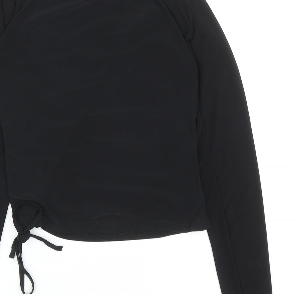 Womens UK Size 6 PRETTYLITTLETHING Black Basic Blouse