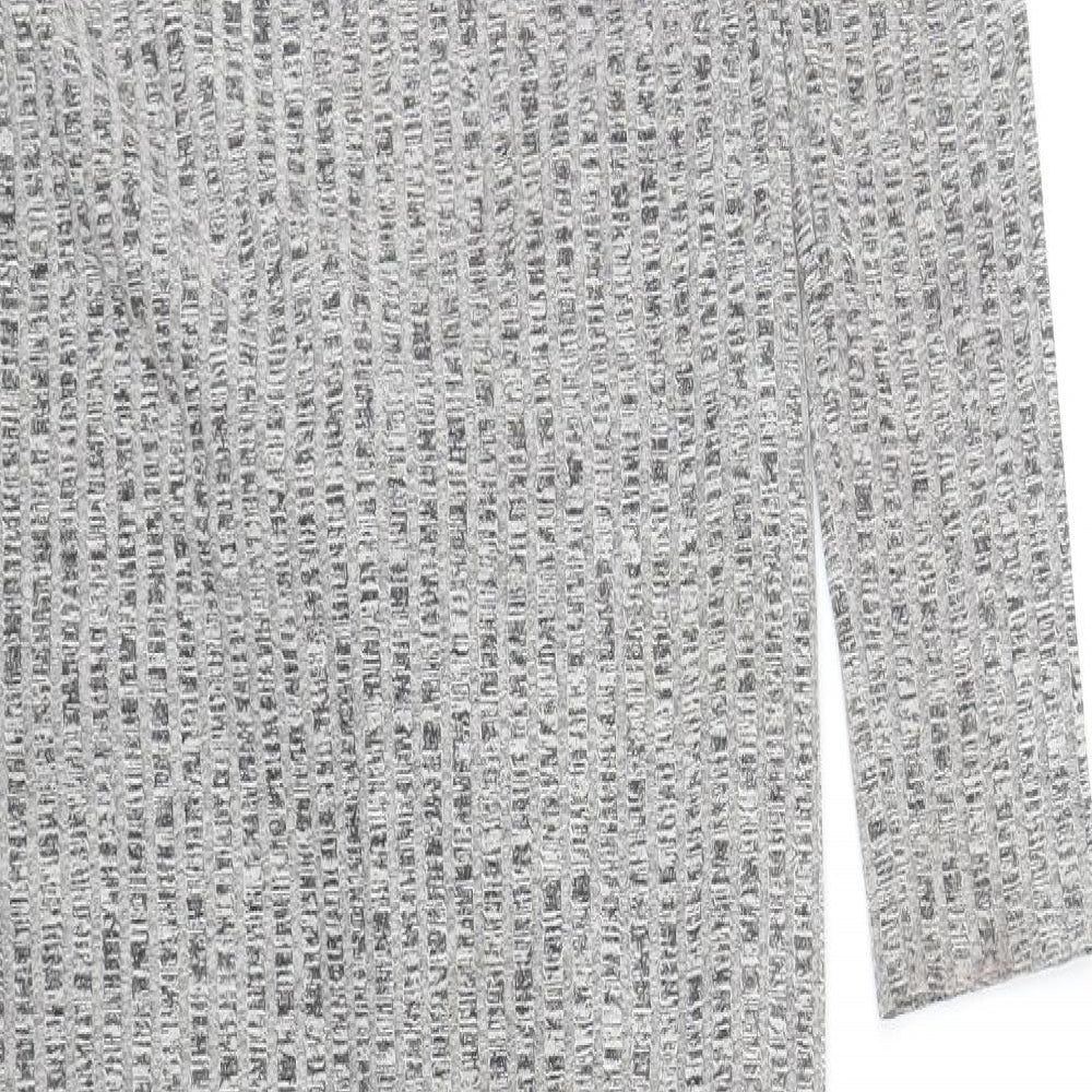 In Vogue Womens Grey Cotton Jumper Dress Size L Round Neck Pullover - Knot Detail