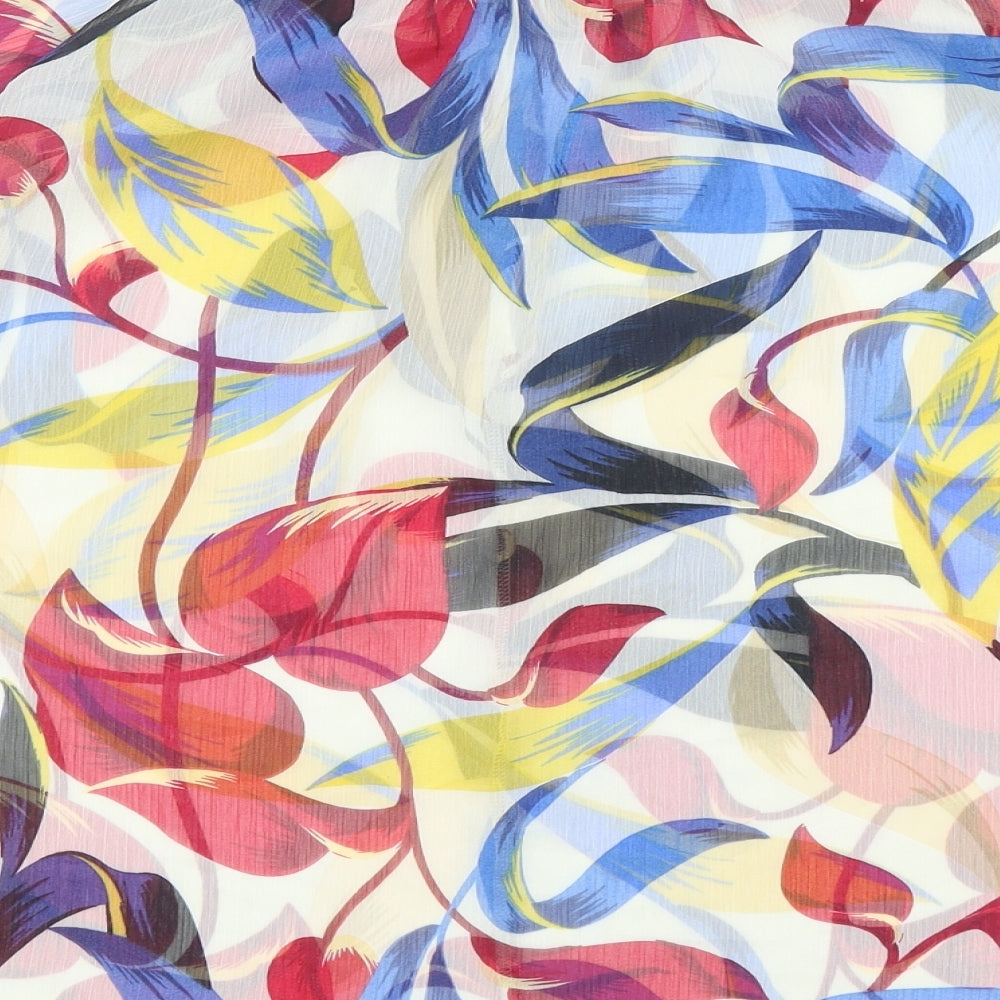 Womens UK Size 10 Peacocks Multicoloured Basic Blouse