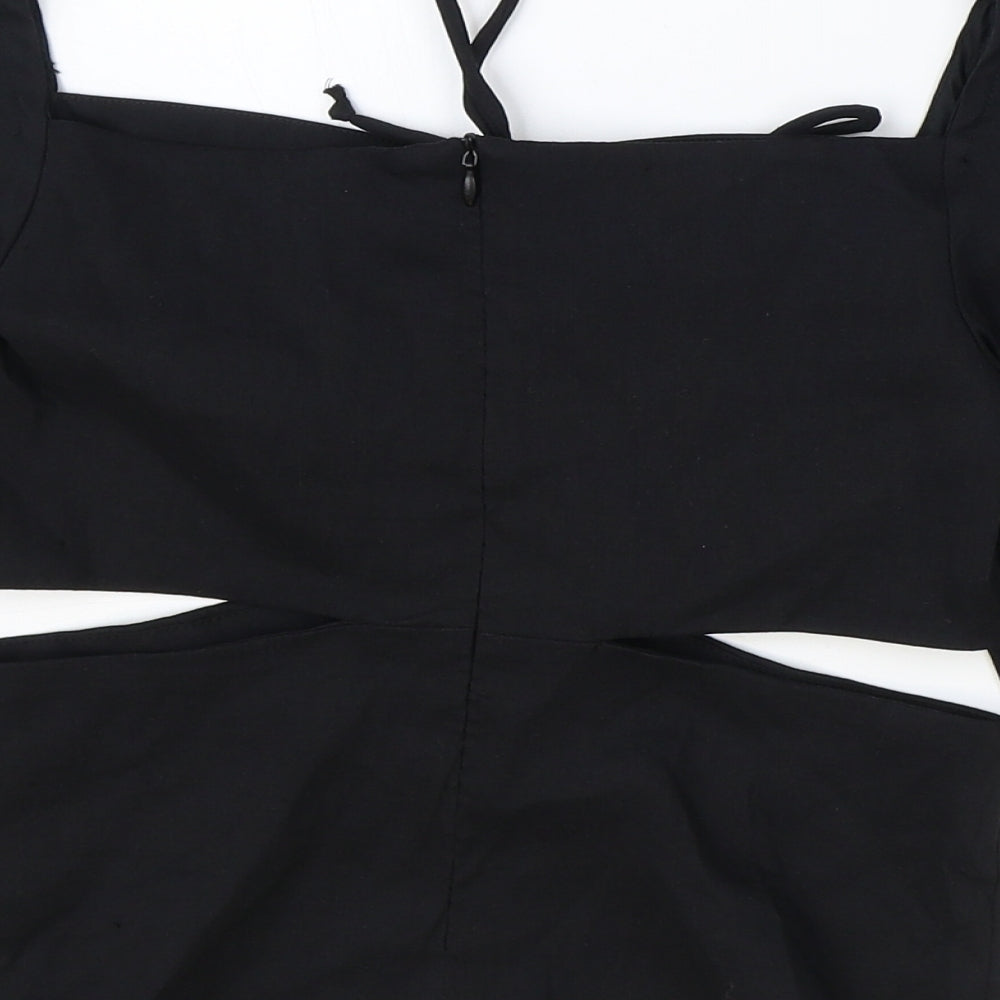 Womens UK Size XS Zara Black Basic Blouse