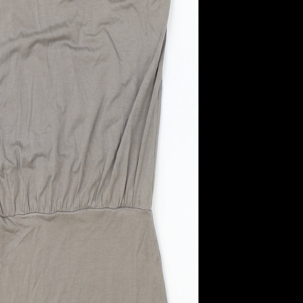 Supertrash Womens Brown Viscose Mini Size XS Boat Neck Pullover