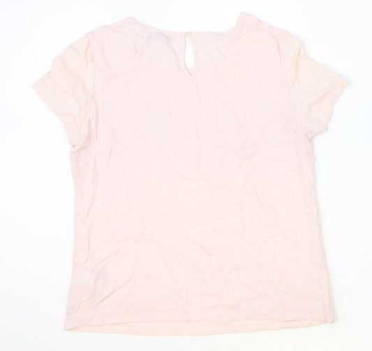 Womens UK Size 12 Per Una Pink Basic T-Shirt