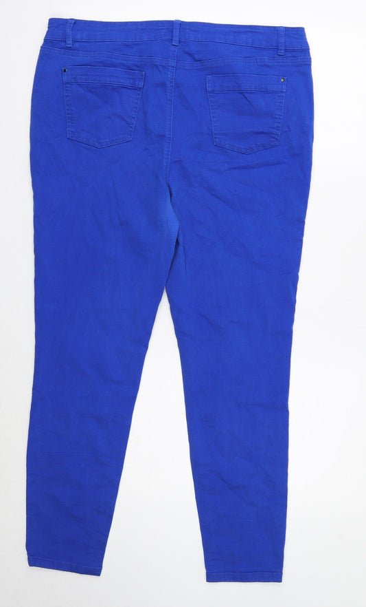 TU Womens Blue Cotton Skinny Jeans Size 2XS Regular Button