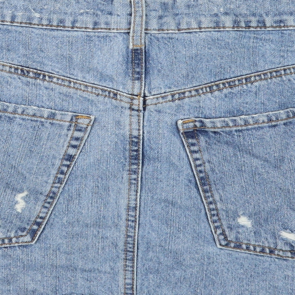 Womens UK Size S Preworn Mini Denim Skirt