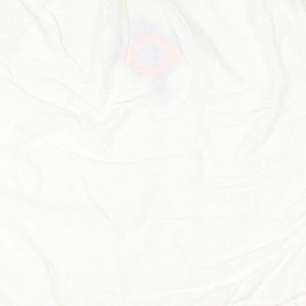 Atmosphere Womens White Geometric Viscose Kaftan Size L Boat Neck Pullover