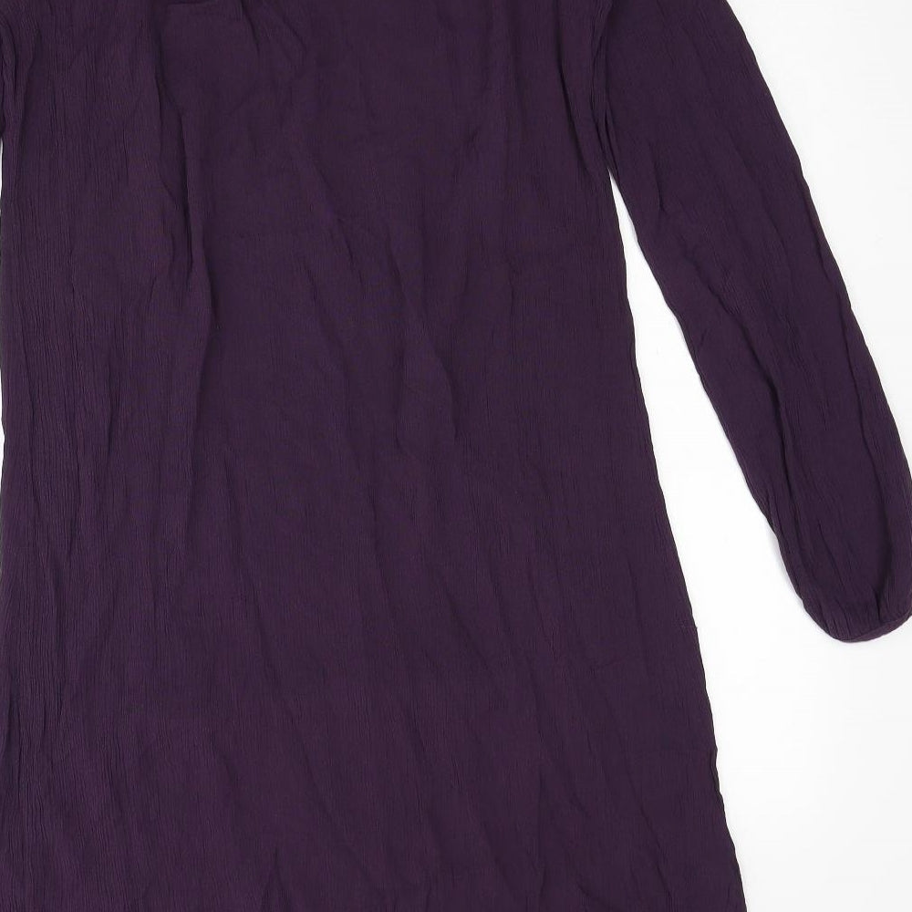 Knox Rose Womens Purple Ramie Shift Size S Boat Neck Pullover - Cold Shoulder