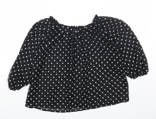 Womens UK Size 6 H&M Black Basic Button-Up