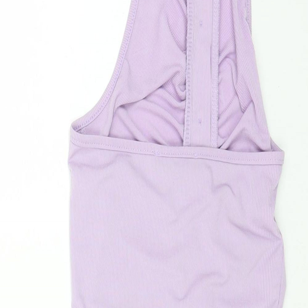 SheIn Womens Purple Polyester Bodycon Size S Halter Button