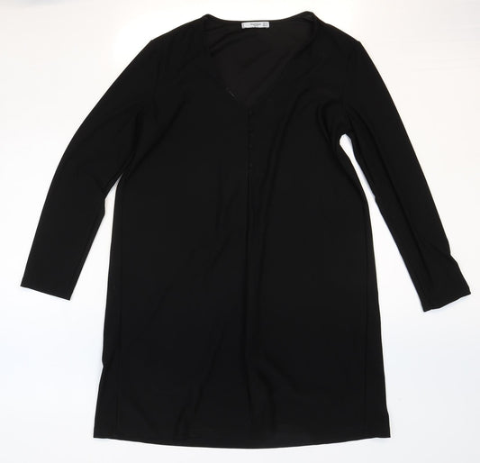 Womens UK Size 12 Mango Black Basic Blouse