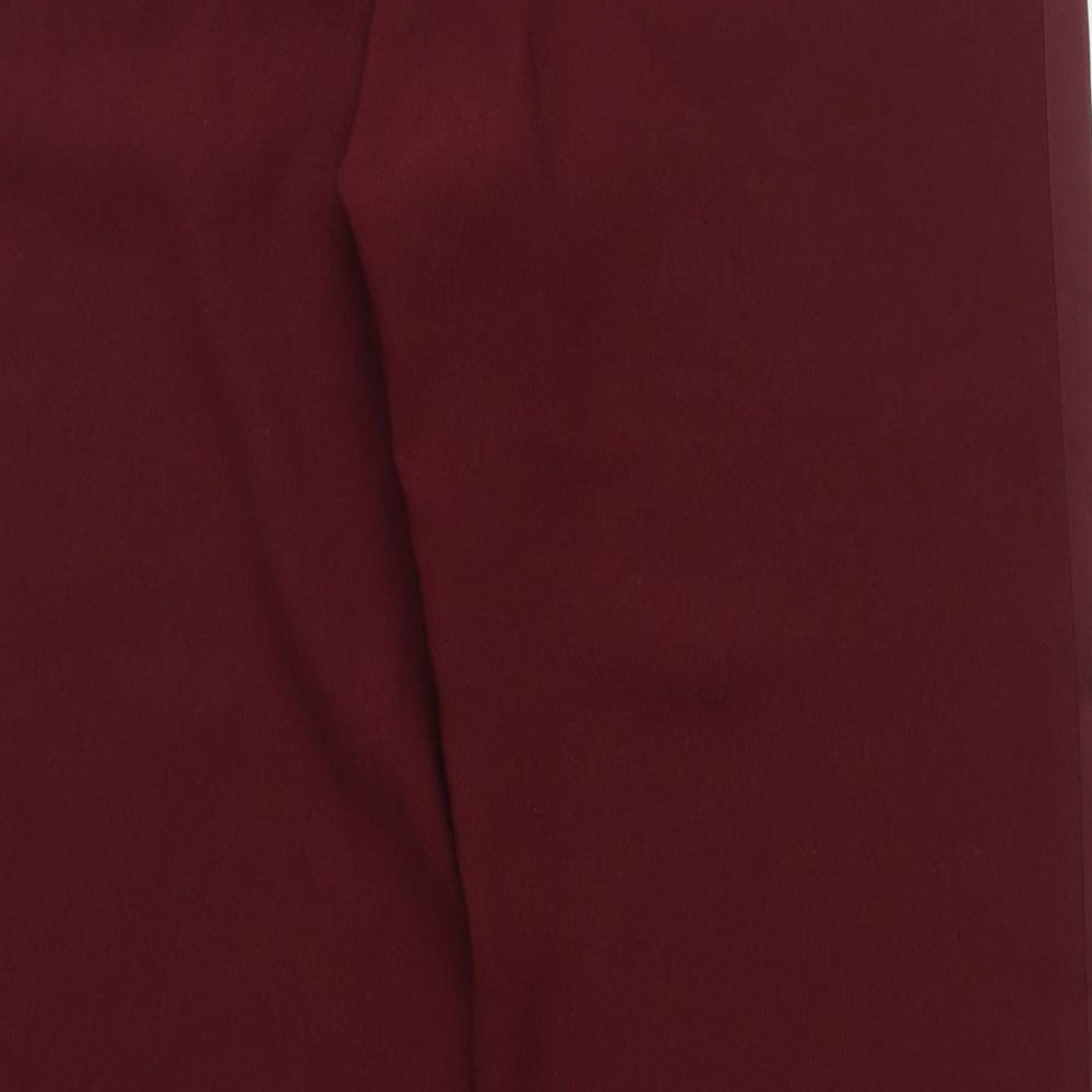 SalviaMori Womens Red Polyester Dress Pants Trousers Size 12 Regular Zip
